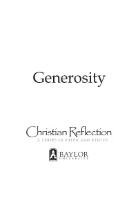 Generosity GENERAL EDITOR Robert B