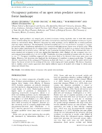 Occupancy Patterns of an Apex Avian Predator Across a Forest Landscape