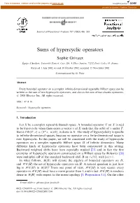 Sums of Hypercyclic Operators