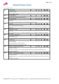 Sydney Program Guide
