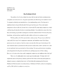 The Problem of Evil