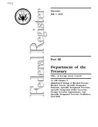 Department of the Treasury Office of Foreign Assets Control