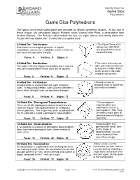 Game Dice Polyhedrons 6-In-1