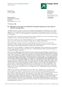 National Trust of Australia (Victoria) Re: Submission to Draft Report On