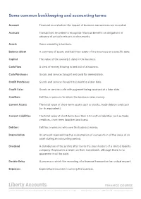 Some Common Bookkeeping and Accounting Terms