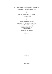 Visionary Versus Crisis-Induced Charismatic Leadership: an Experimental Test