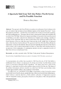 A Spectacle Idol from Tell Abu Hafur (North Syria) and Its Possible Function
