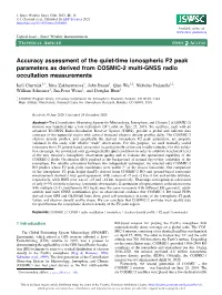 Accuracy Assessment of the Quiet-Time Ionospheric F2 Peak Parameters As Derived from COSMIC-2 Multi-GNSS Radio Occultation Measurements