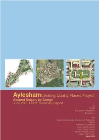 Ayleshamcreating Quality Places Project Second Enquiry by Design June 2003 Event: Summary Report by EDAW Alan Baxter & Associates Donaldsons