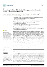 Extending Multilevel Statistical Entropy Analysis Towards Plastic Recyclability Prediction