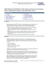 IBM Rational Purifyplus for AIX Helps Developers and Testers Deliver Applications Faster and with Fewer Errors
