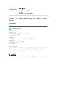 Painting As Event: Performance and Gesture in Late Turner