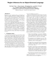 Region Inference for an Object-Oriented Language
