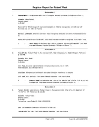 Register Report for Robert West