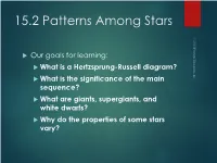 15.2 Patterns Among Stars