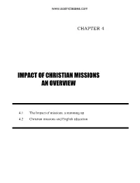 Impact of Christian Missions an Overview