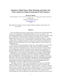 Manitou Or Spirit Stones and Their Meanings for Native Indians Of