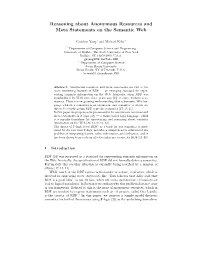 Reasoning About Anonymous Resources and Meta Statements on the Semantic Web