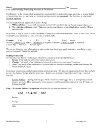 Stoichiometry: Predicting Amounts in Reactions