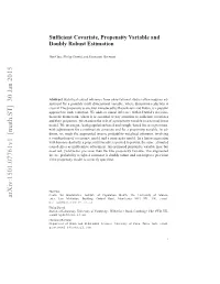 Sufficient Covariate, Propensity Variable and Doubly Robust