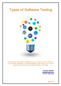 Types of Software Testing