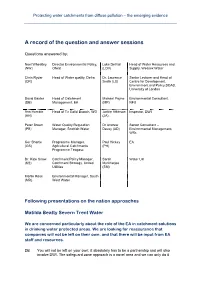 A Record of the Question and Answer Sessions