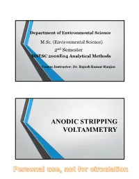 Anodic Stripping Voltammetry Introduction