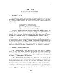 Chapter 5 Managing Incapacity