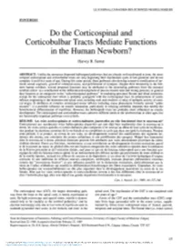 Do the Corticospinal and Corticobulbar Tracts Mediate Functions in the Human Newborn?