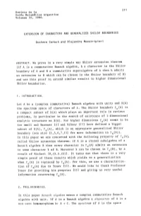 Extension of Characters and Generalized Shilov Boundaries