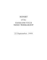 Hanscom Noise Workgroup Report