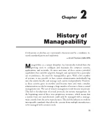 History of Manageability