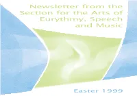 Newsletter from the Section for the Arts of Eurythmy, Speech and Music