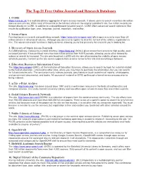 The Top 21 Free Online Journal and Research Databases