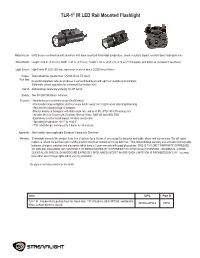 TLR-1 IR Info Sheet TLR-1 IR Rail Mounted Light