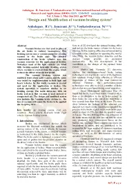 ''Design and Modification of Vacuum Braking System”