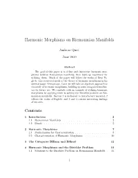 Harmonic Morphisms on Riemannian Manifolds
