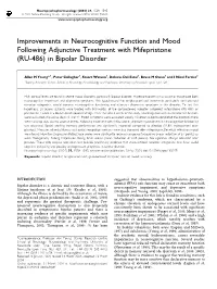 Improvements in Neurocognitive Function and Mood Following Adjunctive Treatment with Mifepristone (RU-486) in Bipolar Disorder
