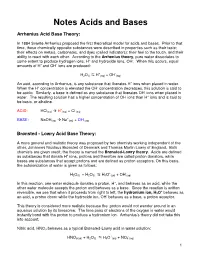 Notes Acids and Bases