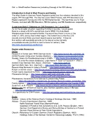 Ost- U. Westpreußen Resources (Including Danzig) at the IGS Library