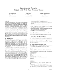 Semantics and Types for Objects with First-Class Member Names