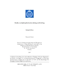 Studies on Dephosphorisation During Steelmaking