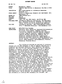 ED 345 715 AUTHOR Mclaughlin, Pamela TITLE Computer Applications in Education