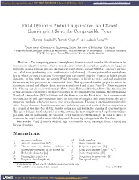 Fluid Dynamics Android Application: an Efficient Semi-Implicit Solver For