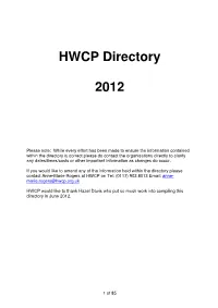 HWCP Directory 2012