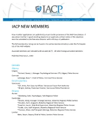 Iacp New Members