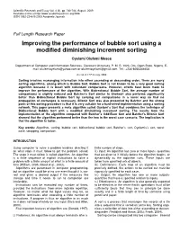 Improving the Performance of Bubble Sort Using a Modified Diminishing Increment Sorting