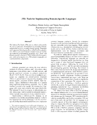 JTS: Tools for Implementing Domain-Specific Languages