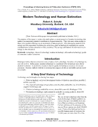 Modern Technology and Human Extinction