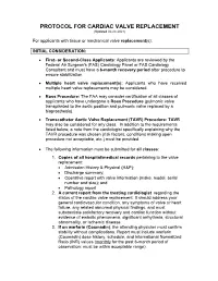 PROTOCOL for CARDIAC VALVE REPLACEMENT (Updated 02-24-2021)